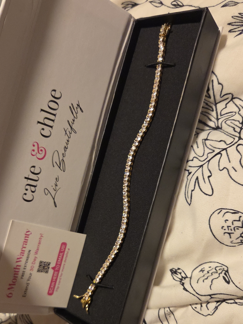 Cate& Chloe Gold Crystal Tennis Bracelet - NIB